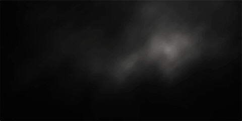 Dark, cloudy smoke and light fog on a black background with a nature texture like a night storm