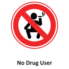No Drug User Vector icon which can easily modify or edit