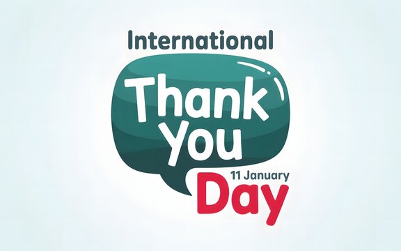 International thank you day celebration with speech bubble