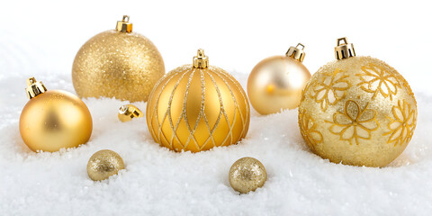 Christmas Background with Baubles and Spruce Tree Branch Created Using Generative AI