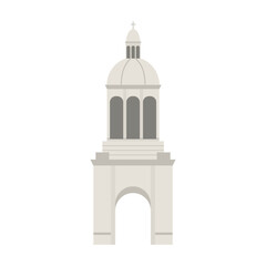 Minimalist isolated drawing of Trinity College Dublin campanile landmark for Ireland travel vector illustration