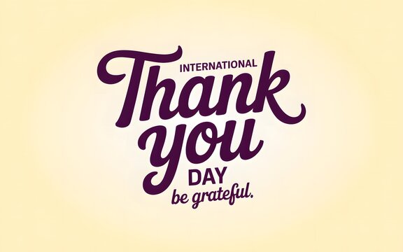 International thank you day be grateful typography design