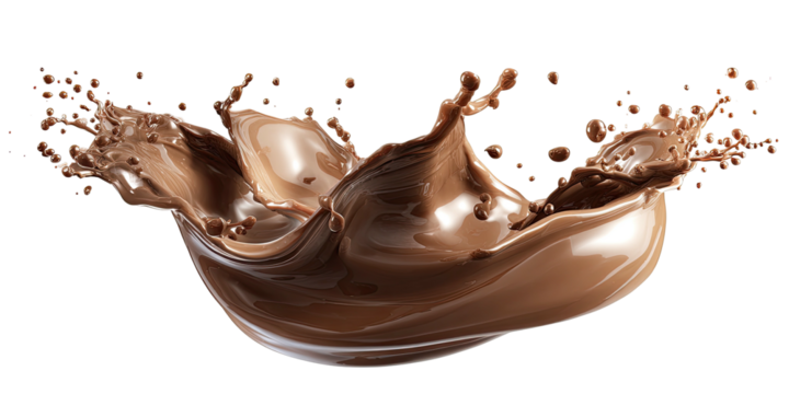 A rich chocolate liquid splash frozen in motion