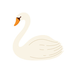 Elegant isolated swan symbolizing Finland on a clean white background vector illustration