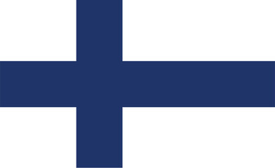 Naklejka premium Simple isolated Finland flag with blue Nordic cross on white background vector illustration