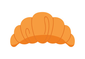 Classic French croissant pastry on a white background, perfect for bakery or breakfast themes, isolated vector illustration