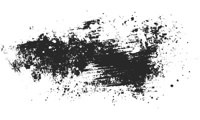 Black brush stroke banner with rough vector grunge style, Distressed brush texture with vintage black grunge strokes