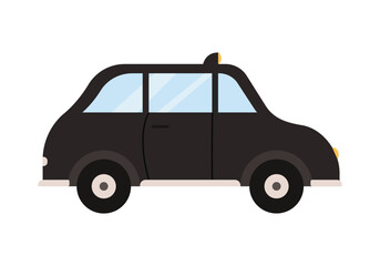 Iconic Britain black taxi cab isolated on white background for travel and transport concepts vector illustration © Flash Vector