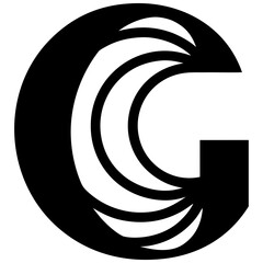 A modern letter G design inspired by circular motion and creativity