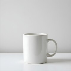 White mug with white color background.