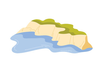 Simple isolated island map with coastline and green land for educational or travel use vector illustration