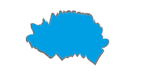 Blue abstract brush stroke isolated on white background