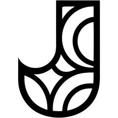A flowing feminine logo featuring the letter J with soft curved lines