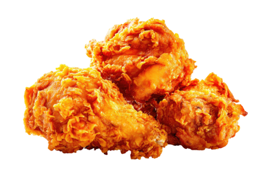 Crispy fried chicken pieces with golden brown batter and juicy interior