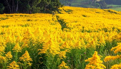 Vast field of golden flowers