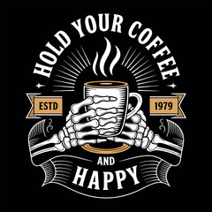 Coffee typography vector t-shirt design print