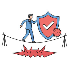 Business Protection Vector Illustration