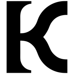 A modern K letter logo emphasizing sharp edges and clean design
