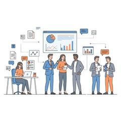 Business Workflow Vector Illustration