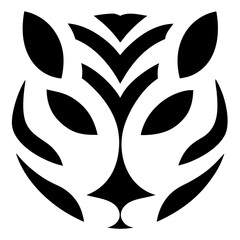Minimalist tiger head silhouette, expressing powerful wildness and elegant design