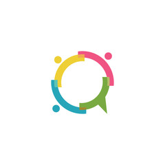 People community bubble chat discussion logo design