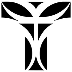 A sleek modern logo designed around the letter T with clean proportions