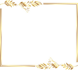 frame with leaves gold border Golden Border Warm Color Frame