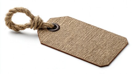 Handmade tag isolated on white background