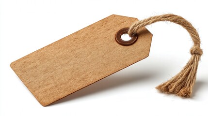 Handmade tag isolated on white background