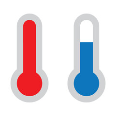 Temperature hot and cold flat icon vector