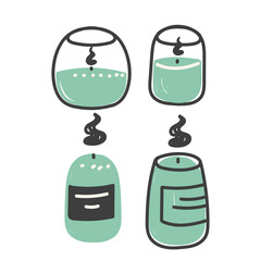 hand drawn doodle aromatherapy candle set collection