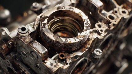 Inside the engine piston