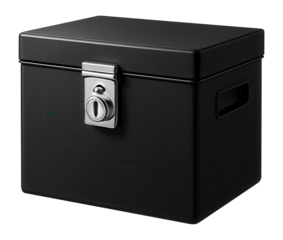 A small, lockable box with hidden handles for securing personal documents at home.