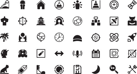 Business web and media vector icon set for communication design