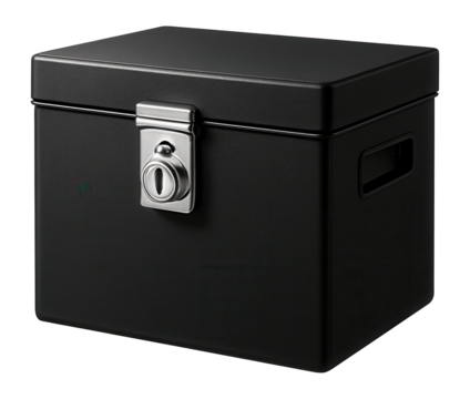 A small, lockable box with hidden handles for securing personal documents at home.