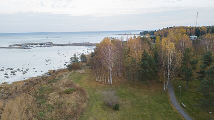 aero view to coastline