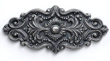 Metal pendant plate isolated on white background