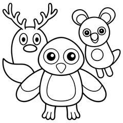 Cute Hand-Drawn Animal Doodle Set , Cartoon Vector Illustration for Kids, Nursery, and Education Design,Animal vector,Animal  design,Animal  template,Animal post,animal