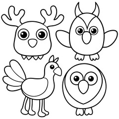 Cute Hand-Drawn Animal Doodle Set , Cartoon Vector Illustration for Kids, Nursery, and Education Design,Animal vector,Animal  design,Animal  template,Animal post,animal