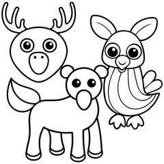 Cute Hand-Drawn Animal Doodle Set , Cartoon Vector Illustration for Kids, Nursery, and Education Design,Animal vector,Animal  design,Animal  template,Animal post,animal