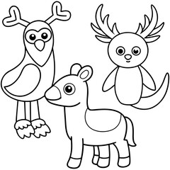 Cute Hand-Drawn Animal Doodle Set , Cartoon Vector Illustration for Kids, Nursery, and Education Design,Animal vector,Animal  design,Animal  template,Animal post,animal