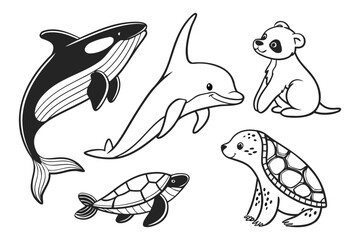 Cute Hand-Drawn Animal Doodle Set , Cartoon Vector Illustration for Kids, Nursery, and Education Design,Animal vector,Animal  design,Animal  template,Animal post,animal