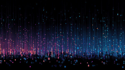 technology background with falling pixel bits