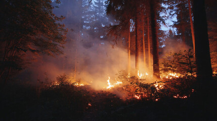 fire in the forest, hot inferno