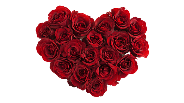 red rose heart on white
