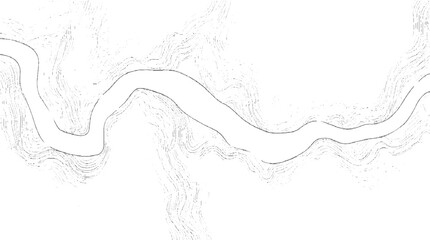 Fototapeta premium Winding river contour lines with textured banks water