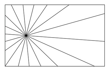 Tree Quarters. 3/4 Photography composition rules colorful frame design template.