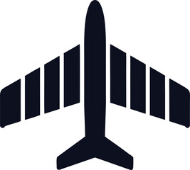Vector airplane jet icon with simple, elegant lines. Ideal for travel, airport, and aviation-related projects.