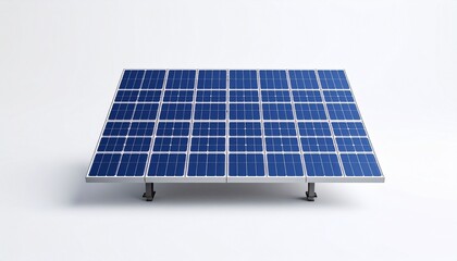 Solar panel array on white background