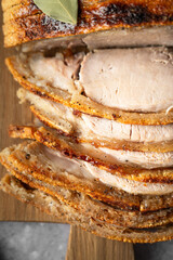 Traditional Danish Roasted Pork Flæskesteg with Crispy Crackling